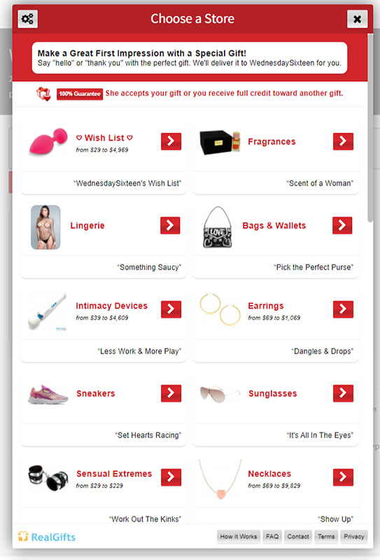 seekingarrangement gifts